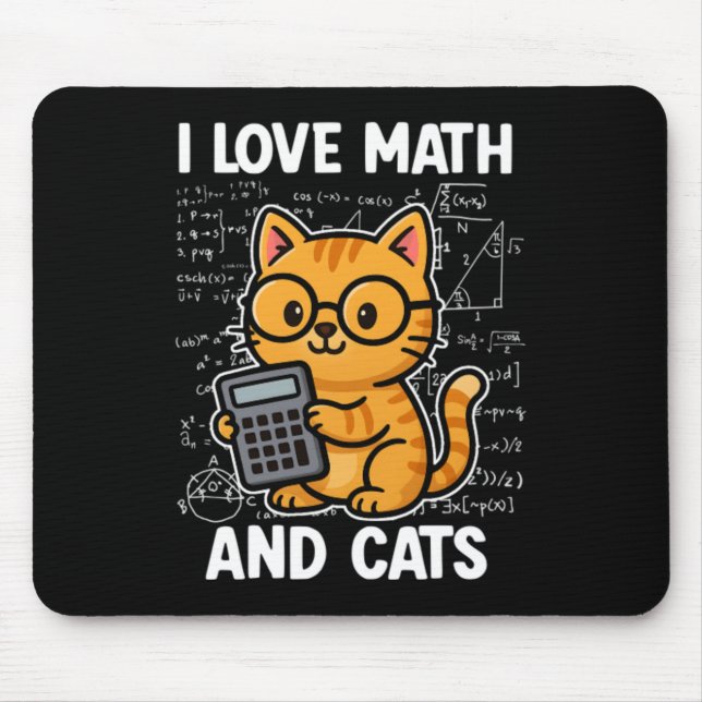 Ich liebe Mathe und Katzen Mousepad (Vorne)