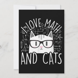 Ich Liebe Mathe und Katzen Niedliche Katze Einladung
