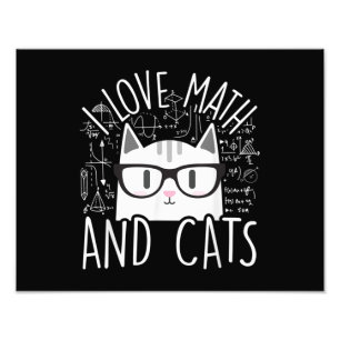 Ich Liebe Mathe und Katzen Niedliche Katze Fotodruck