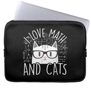 Ich Liebe Mathe und Katzen Niedliche Katze Laptopschutzhülle
