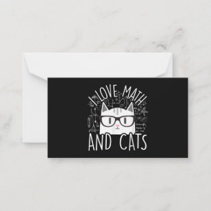 Ich Liebe Mathe und Katzen Niedliche Katze Mitteilungskarte