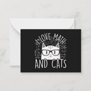 Ich Liebe Mathe und Katzen Niedliche Katze Mitteilungskarte