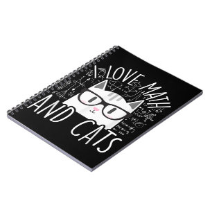 Ich Liebe Mathe und Katzen Niedliche Katze Notizblock
