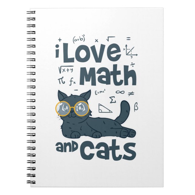 Ich Liebe Mathe und Katzen Notizblock (Vorderseite)