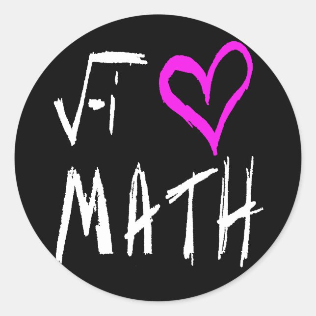 Ich Liebe Mathematik Runder Aufkleber (Vorderseite)