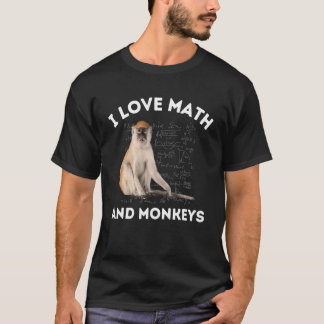 Ich Liebe Mathematik und Affen Affe Lover Algebra  T-Shirt