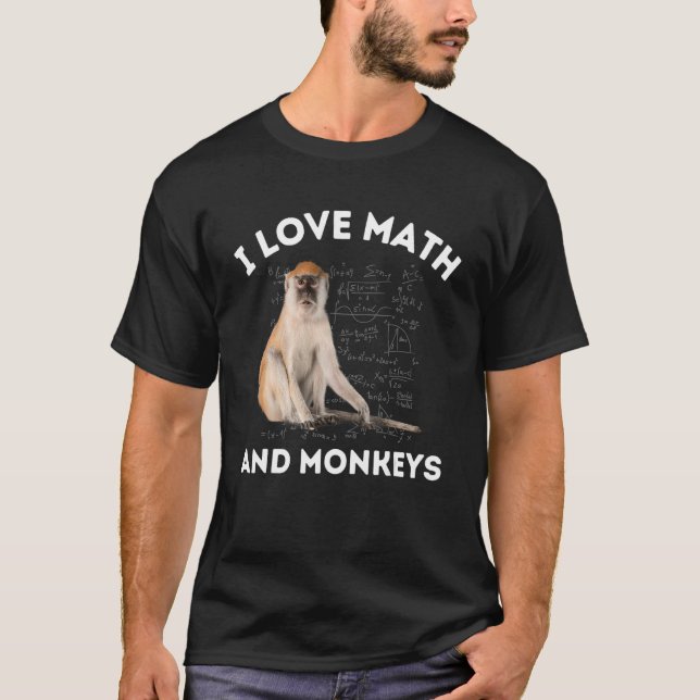 Ich Liebe Mathematik und Affen Affe Lover Algebra  T-Shirt (Vorderseite)