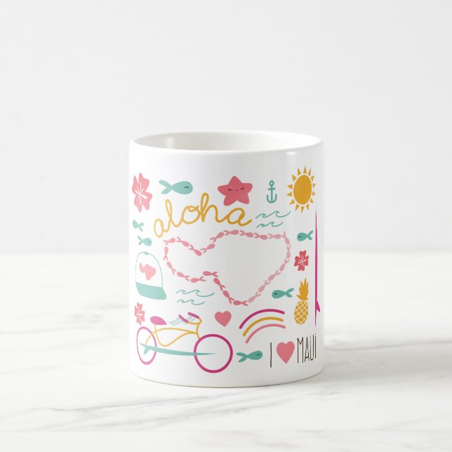 "Ich Liebe Maui" Tasse "Aloha " (Mittel)