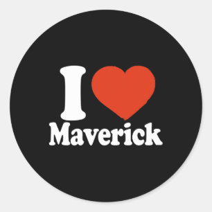 Ich liebe Maverick, ich liebe Maverick, rotes Herz Runder Aufkleber