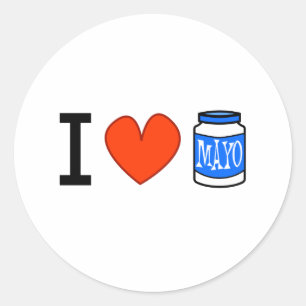 Ich Liebe Mayo! Runder Aufkleber