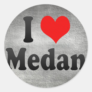 Ich Liebe Medan, Indonesien. I Cinta Medan, Indone Runder Aufkleber