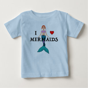 Ich liebe Meerjungfrauen Design - Baby Fein-Jersey T-shirt