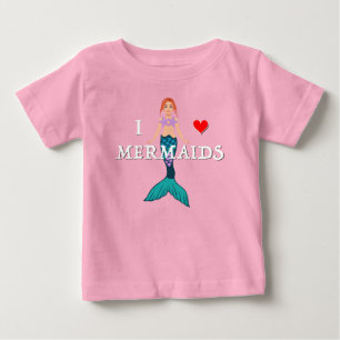 Ich liebe Meerjungfrauen Design - Baby Feinripp T- T-shirt