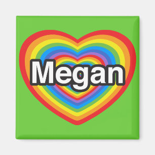 Ich Liebe Megan. Ich Liebe dir Megan. Herz Magnet
