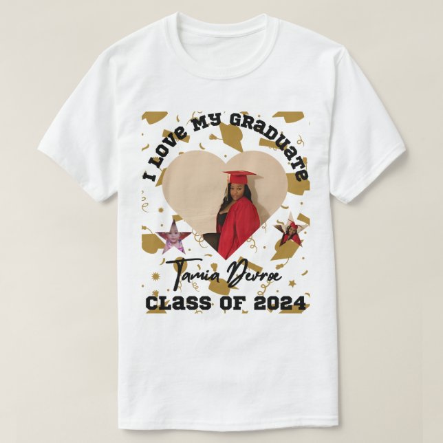 Ich Liebe mein Abitur 2024 Herz T-Shirt (Design vorne)
