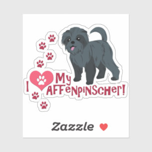 Ich Liebe mein Affenpinscher! Aufkleber