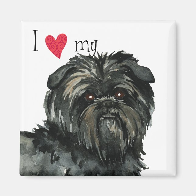 Ich Liebe mein Affenpinscher Magnet (Vorne)
