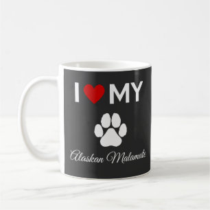 Ich Liebe mein Alaskan Malamute Hund Sondertext Kaffeetasse
