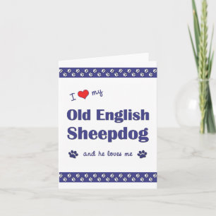 Ich Liebe mein alter englischer Schafhund (Männerh Karte