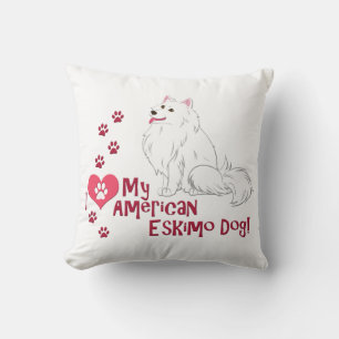 Ich Liebe mein amerikanischer Eskimo Hund! Kissen