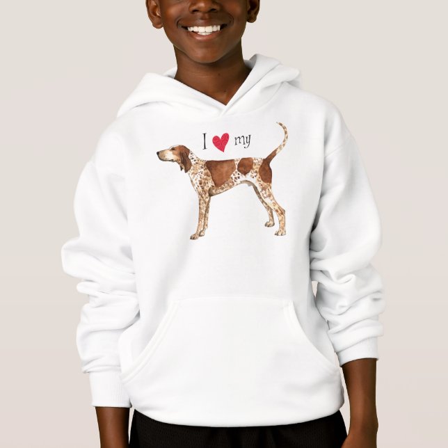 Ich Liebe mein amerikanisches Englisch Hoodie (Vorderseite)