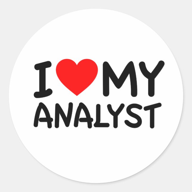 Ich Liebe mein Analyst Runder Aufkleber (Vorderseite)