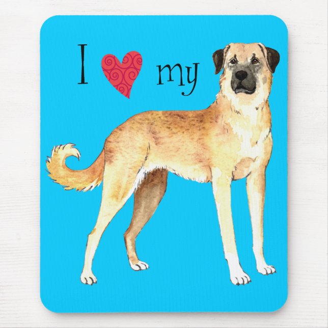 Ich Liebe mein Anatolischer Schäferhund Mousepad (Vorne)