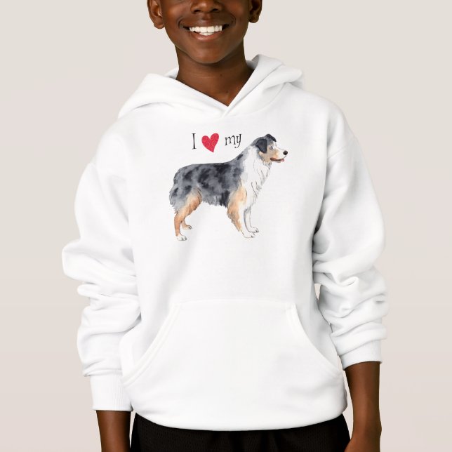 Ich Liebe mein Australischer Schäferhund Hoodie (Vorderseite)