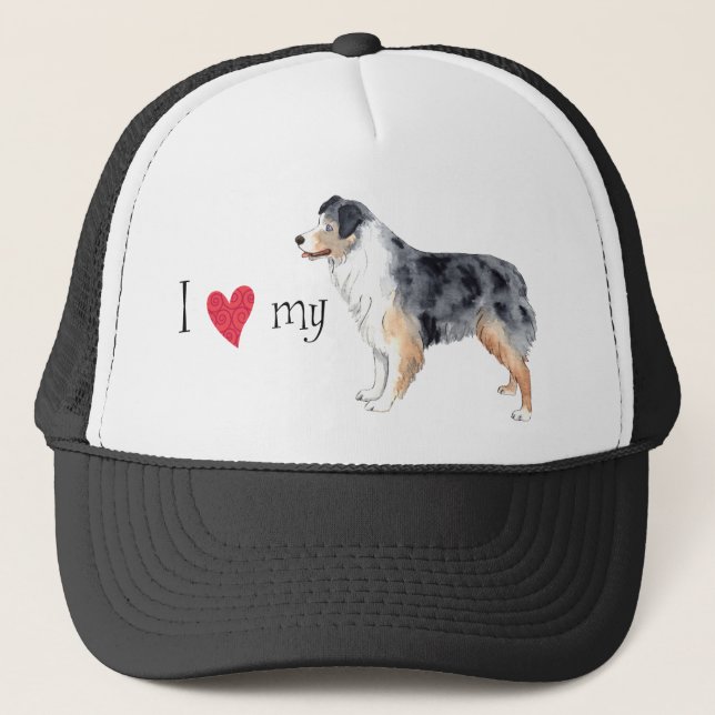 Ich Liebe mein Australischer Schäferhund Truckerkappe (Vorderseite)