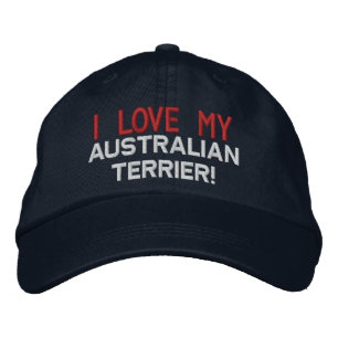 Ich Liebe mein australischer Terrier Dog Bestickte Kappe