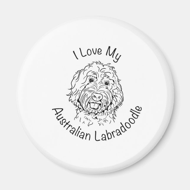 Ich Liebe mein australisches Labradoodle Magnet (Vorne)