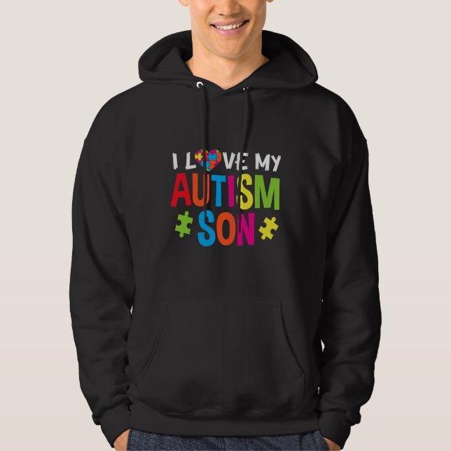 Ich Liebe mein Autismus Sohn Hoodie (Vorderseite)