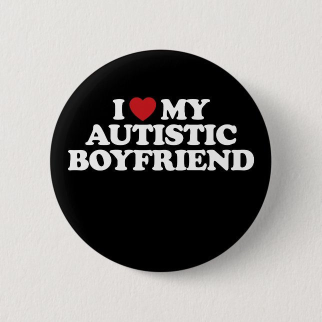 Ich Liebe mein Autistischer Freund I Heart Groovy Button (Vorderseite)