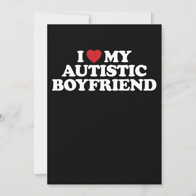 Ich Liebe mein Autistischer Freund I Heart Groovy Einladung (Vorderseite)