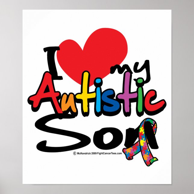 Ich Liebe mein Autistischer Sohn Poster (Vorne)