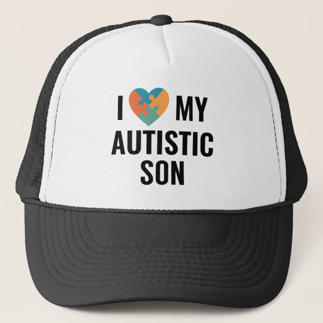 Ich Liebe mein Autistischer Sohn Truckerkappe (Vorderseite)