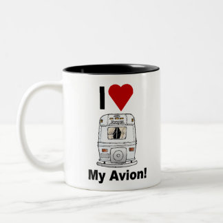 ich liebe mein Avion-Heck Zweifarbige Tasse