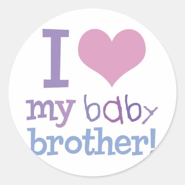 Ich Liebe mein Baby Brother Runder Aufkleber (Vorderseite)