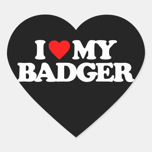 ICH LIEBE MEIN BADGER Herz-Aufkleber (Vorderseite)