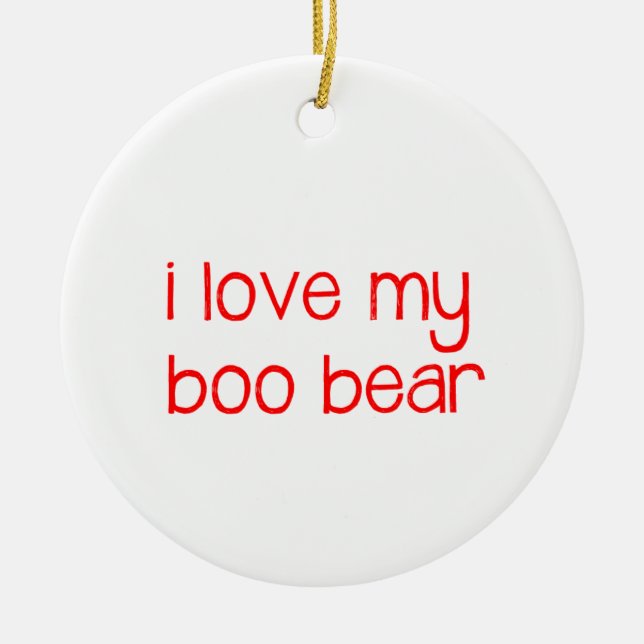 Ich Liebe mein Bärenschmuck Keramik Ornament (Vorne)
