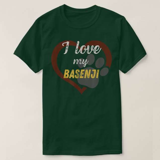 Ich Liebe mein Basenji Hund Lover  T-Shirt (Design vorne)