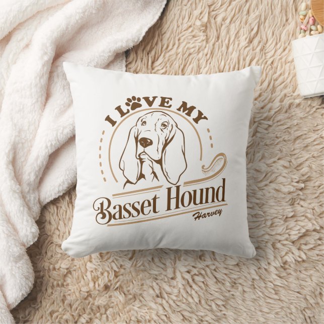 Ich Liebe mein Basset Hound Kissen (Decke)