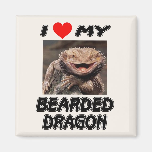 ICH LIEBE MEIN BEARDIERTER DRAGON - FÜGEN SIE IHR  MAGNET (Vorne)