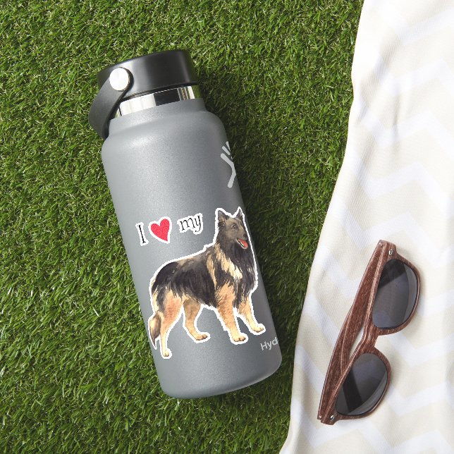 Ich Liebe mein belgisches Tervuren Vinyl Sticker (HydroFlask Insitu)