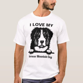 Ich Liebe mein Bernise Mountain Hund T - Shirt