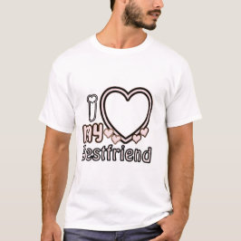 Ich Liebe mein bester Freund Custom T - Shirt, per T-Shirt