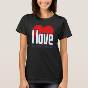 Ich Liebe mein bester Freund Retro Big Heart Match T-Shirt