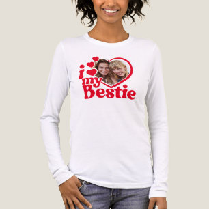 Ich Liebe mein Bestie Foto Custom Tri-Blend Shirt