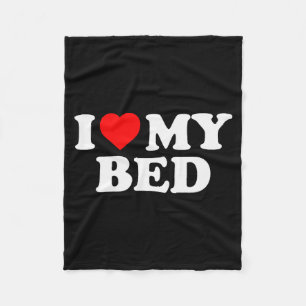 Ich liebe mein Bett - Rotes Herz Fleecedecke