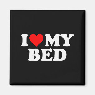Ich liebe mein Bett - Rotes Herz Magnet
